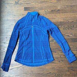 Lululemon Athletica Blue Geometric Zip-Up Jacket
